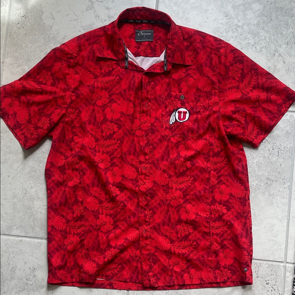 Red Floral Men's Shirt